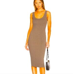 Cotton Citizen Verona Cut Out Dress In COLOR HZLNT BROWN size M